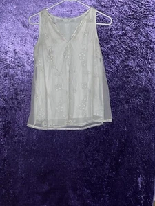 Maurices Lace Sleeveless Tank Tunic Blouse Semi Sheer Bottom Size Small Women's - Picture 1 of 4