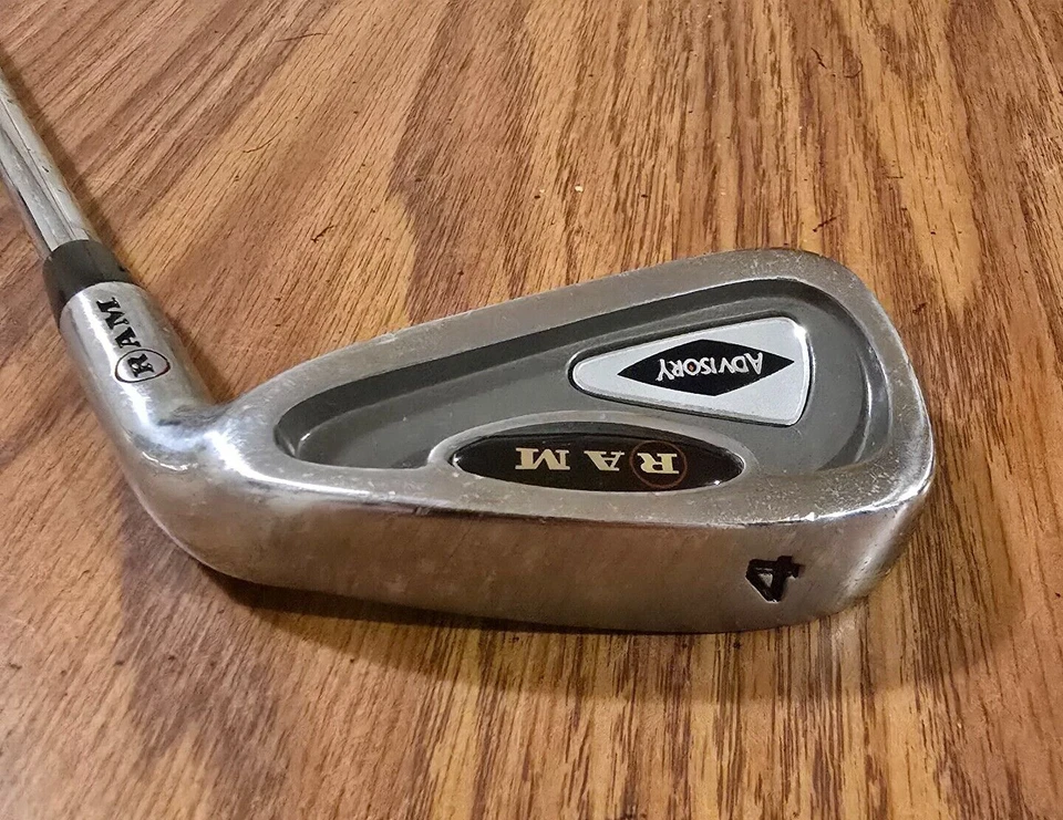 Ram Advisory Pro Gold Series 4 Iron Rt Hand 38.5 Steel Stiff Orig Grip Golf Club - Image 1 of 4