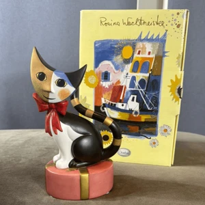 Goebel Angela Cat Figurine Musical Cat on Giftbox RARE by Rosina Wachtmeister - Picture 1 of 11