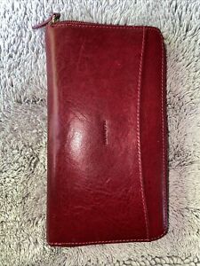 Maria’s leather wallet made in Italy Red/ Vera Pelle