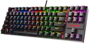 Redragon K552 RGB 2 Wired TKL Gaming Mechanical Blue Switch Keyboard - Black - Picture 1 of 9