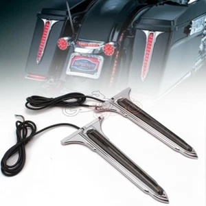For Harley Chrome LED Rear Saddlebag Accents Light Warning Stop Light Smok Lens - Imagen 1 de 6