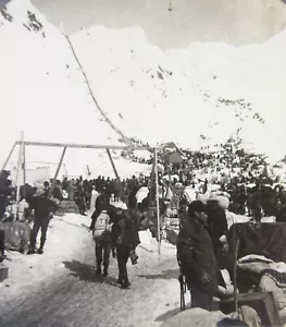 Alaska Klondike Gold Rush scala d'oro Chilkoot Pass foto stereovista 1898 - Foto 1 di 3