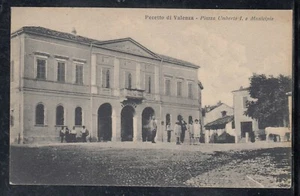 Cartolina Pecetto di Valenza Piazza Umberto I e Municipio ANIMATA AF577 - Picture 1 of 1