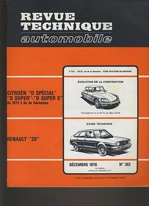 (C1)REVUE TECHNIQUE AUTOMOBILE RENAULT 20 / CITROEN D SPECIAL SUPER SUPER 5 - Picture 1 of 2