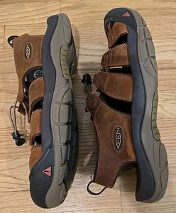 Keen Newport Sandals Mens 15 Brown Leather Waterproof - Picture 1 of 9