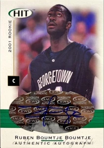 Ruben Boumtje-Boumtje 2001 SAGE HIT Rookie Auto Card #36 Georgetown - Picture 1 of 2