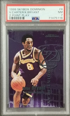 1999-00 Skybox Dominion 2 Point Play Kobe Bryant Vince Carter #4 PSA 7 NM - Image 1 of 2