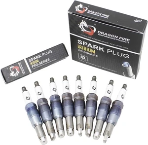 DRAGON FIRE PERFORMANCE 8pc IRIDIUM Ignition Spark Plug Set Compatible with... - Picture 1 of 4