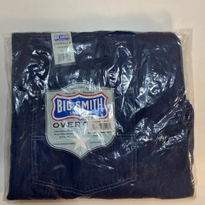 Big Smith Overalls Mens 44x30 Denim Cotton Work Workwear Bib Suspenders Durable - Picture 1 of 4