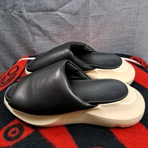 Rick Owens Geth Puffer Slide Black Leather Mainline Sandals Size 41 Women US 11 - Picture 1 of 16