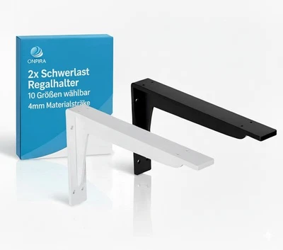 2x Schwerlast Regalhalter Regalträger Regalhalterung Regal Winkel Wand bis 200kg - Bild 1 von 4