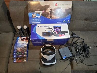 Sony PS4 PSVR Launch Bundle With Camera/move + Farpoint/Aim Controller + 6 Games - Image 1 of 4