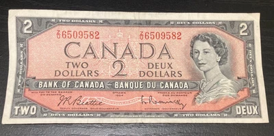 1954 - Canada Two Dollar Bill - $2 Canadian Note , The Queen, 1 Note Crisp - Image 1 of 3