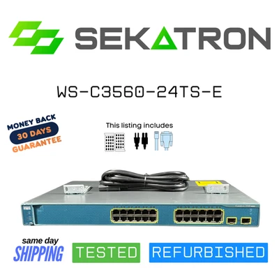 🔀 Cisco WS-C3560-24TS-E 24-Port Fast Ethernet Switch ⚡ Fast Ship - Image 1 of 2