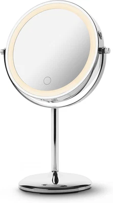 CM 844 Specchio Trucco Con Ingrandimento, Specchio Bagno Con Luce, Batteria Rica - Immagine 1 di 4