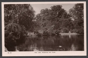 Postcard Peckham Rye Southwark London the Lake in the Park 1916 RP by Finch - Picture 1 of 2