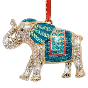 Adornos colgantes de elefante de metal - Regalos de recuerdo de Navidad azules... - Imagen 1 de 8