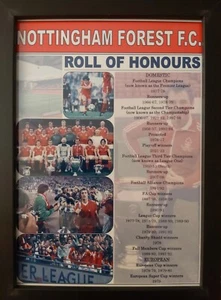 Nottingham Forest club history roll of honours - framed print - Picture 1 of 2