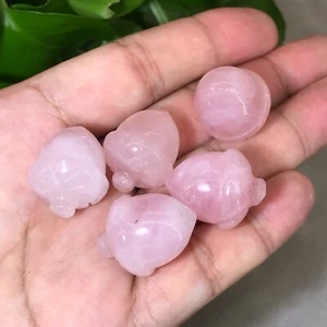 Gemas curativas de Reiki cristal de cuarzo bellota cuarzo rosa natural 5 piezas - Imagen 1 de 12