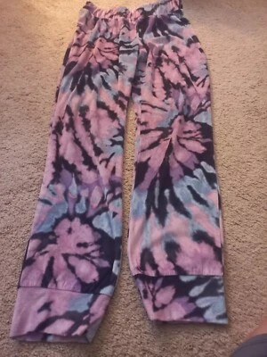 Pantalones de pijama Justice Girls Tye-Dye XL 16-18 dobladillo jogger ignífugo usados en excelente estado Foto 1 de 4