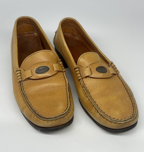 TOD’S TOD'S scarpe donna mocassini in pelle giallo arancio pelle di ciottoli taglia 37 us 6