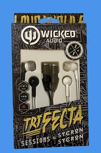 Wicked Audio TRIFECTA 3-in-1 Bundle Earphones WI-1180 Black & White - Picture 1 of 2