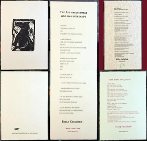 LETTERPRESS BILLY CHILDISH 3x Breitseiten 1 SIGNIERT Radical POETRY X-Ray Book Co!! - Bild 1 von 4