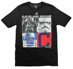MLB Youth Cleveland Indians Star Wars Main Character T-Shirt, Black - Picture 1 of 5