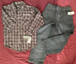 New Kenneth Cole Reaction Boys Size 7 Buttons Down & Jeans Set 2 Pieces - Picture 1 of 9