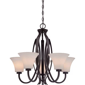 Miseno 27.5" Chandelier 5 Light Fixture Vintage Bronze Finish TST2222A - Picture 1 of 2