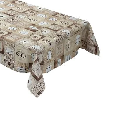 Wachstuch Tischdecke Kaffee Tee Milch Küchenmotiv K226A eckig rund oval - Bild 1 von 4