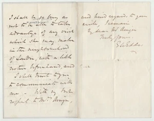 Eden Upton Eddis (1812-1901), portrait artist, 1868 letter about a sitting - Picture 1 of 2