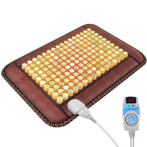 Natural Yellow Jade Stone Infrared Therapy Mat Heating Pad Mattress Gift 25"x18" - Bild 1 von 9