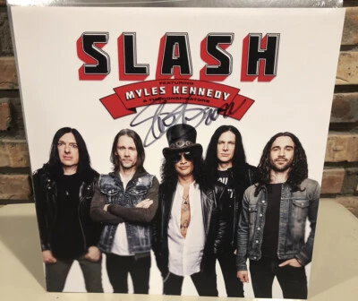 SLASH Signed 12x12 Print and  "4" LP Vinyl Record - Image 1 of 3