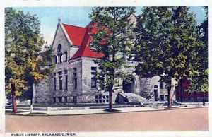 Cartolina Pubblica Biblioteca Kalamazoo Michigan - Foto 1 di 2
