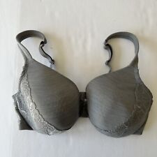 CACIQUE Lightly Lined Full Coverage Underwire Bra Size 38DD Gray With Lace