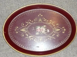 Tablett Tisch Serviertablett Ölgemälde Einrichtung Tray Gemälde Blumen Bugett - Bild 1 von 7