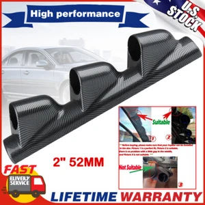 2" 52mm Left Hand Drive Pod A Pillar Triple 3 Hole Mount Gauge Holder Carbon New - Picture 1 of 10