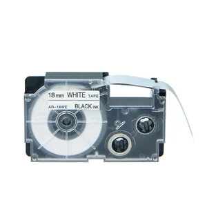 1PK 18mm Black on White Label Compatible Casio XR-18WE XR18WE KL-8100 Tape 3/4" - Picture 1 of 9