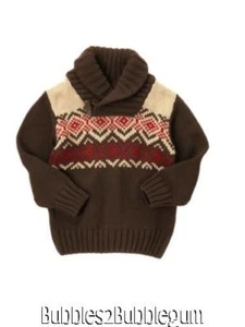 Gymboree Alpine Patrol Brown Chevron Sweater New NWT Boys Small 5 6 red tan - Picture 1 of 1