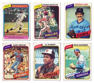 Vintage 1980 Baseball Card Singles Lot of 30 Rangers Cardinals Mariners Royals