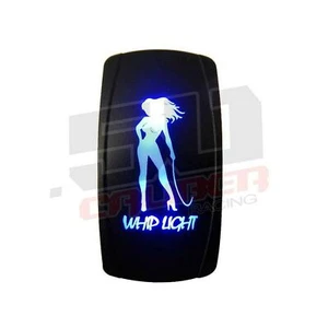 "Whip Light" 20a 12V or 24V On/Off Rocker Switch Waterproof Sexy Design - Blue - Foto 1 di 8