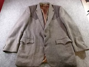 Circle S Blazer Jacket Mens 44L Brown 2 Button Yokes Western Cowboy Rockabilly - Picture 1 of 14