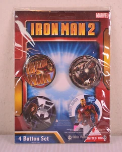 Marvel Iron Man 2 Set di 4 Bottoni Spilla Acciaio Posteriore 1,5" - Foto 1 di 2