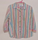 Alfred Dunner Shirt Blouse Top Women's Size 14 Stripped 3/4 Sleeve Retro