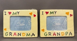 I Love My Grandpa And Grandma Frames 3.5" x 2.5" Self Standing New & Sealed Set - Picture 1 of 6
