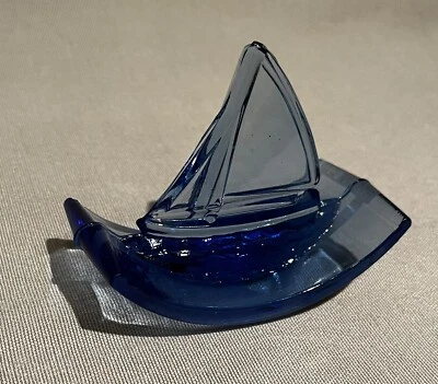 "Secador de tinta de velero mecedor de vidrio azul cobalto Art Deco Houze de 1930 3-1/2""" Foto 1 de 4