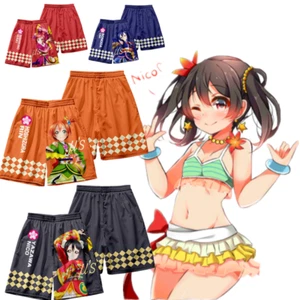Men's Anime Casual Beach Shorts LoveLive! Nico Yazawa Casual Short Pants - Picture 1 of 20