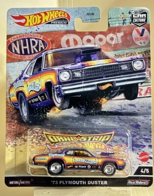 2023 Hot Wheels Premium Drag Strip Demons 4/5 '73 PLYMOUTH DUSTER фиолетовый с RR - Изображение 1 из 2